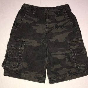 Camo Cargo Shorts Boy Sz 8 Vintage Distressed Raw